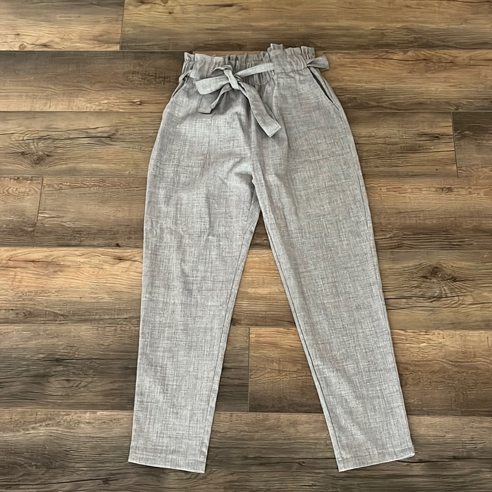 Heather Grey Tailored Trousers with Elastic Waistband